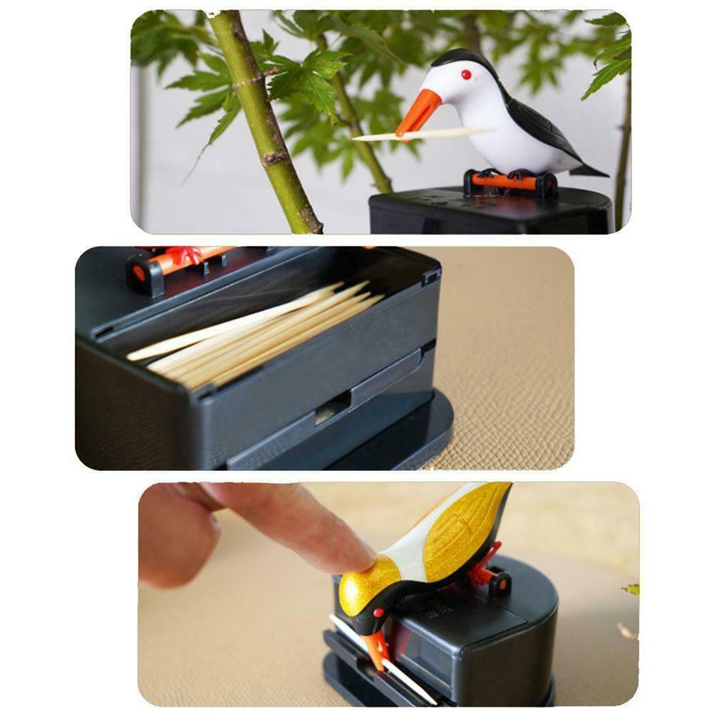 Distributeur automatique de cure-dents d&#39;oiseaux, boîte de cure-dents d&#39;oiseaux, pic-bois, boîte de cure-dents de Table, étui de rangement amusant