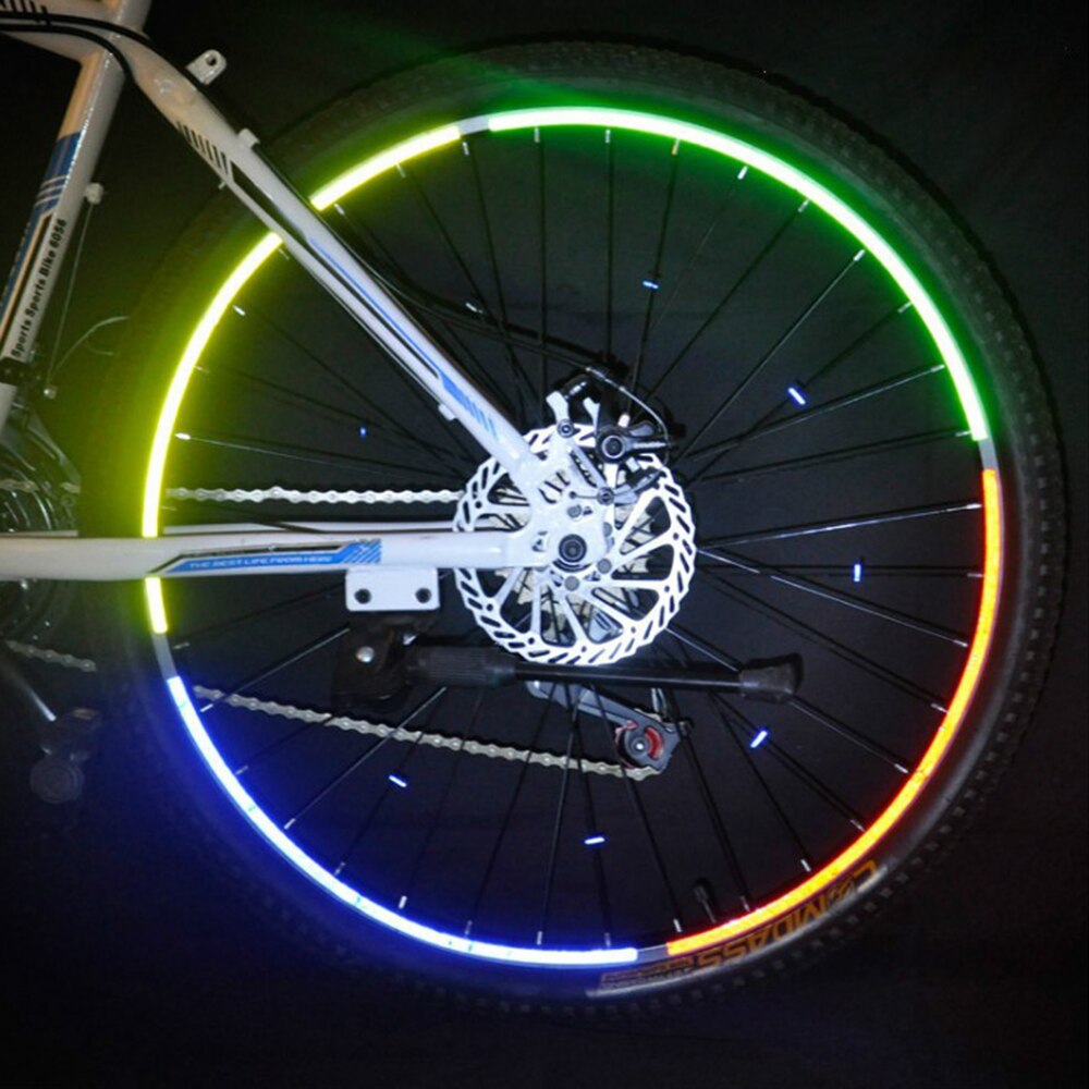 Motorfiets Fiets Reflecterende Stickers Velg Reflector Fiets Fietsen Veiligheid Fluorescerende Waterdicht Wiel Decal Tape Weerspiegelen