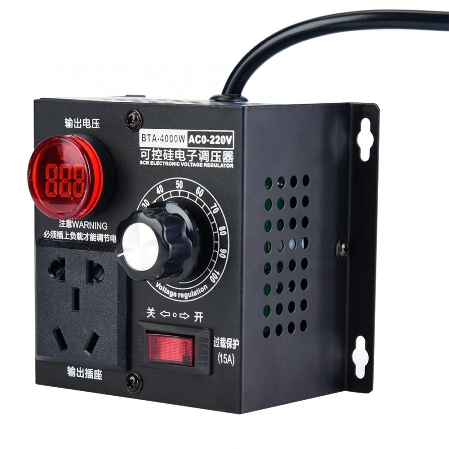 Ac 220V 4000W Scr Voltage Regulator Motor Fan Speed Controller Dimmer Scr Voltage Regulator Controller