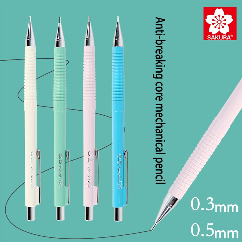 Macaron color Japanese SAKURA mechanical pencil XS-123/125 anti-breaking lead writing pencil 0.3/0.5mm