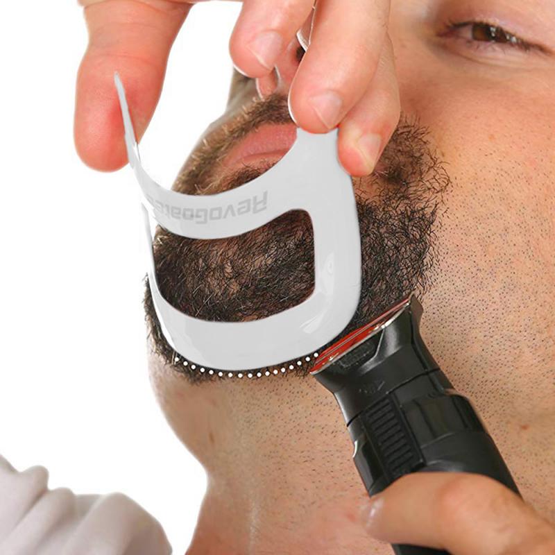 Plantilla para dar forma a la barba para hombres Plantilla de afeitadora para recortar el pelo del cuello para dar forma a la barba y herramienta de estilismo con peine incorporado para una línea perfecta