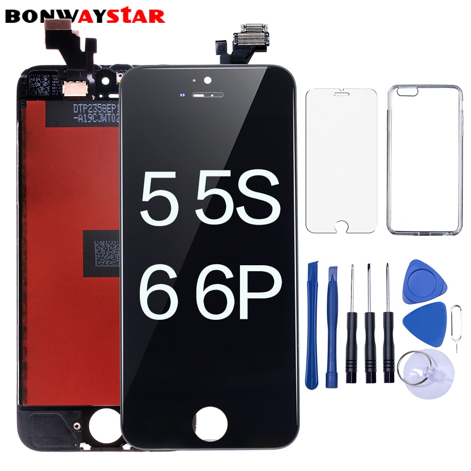 LCD voor iphone 6/5 s/5/6 p Lcd Touch Screen Digitizer Vergadering Vervanging voor iphone 6 5s 6p lcd pantalla + glas film + tool