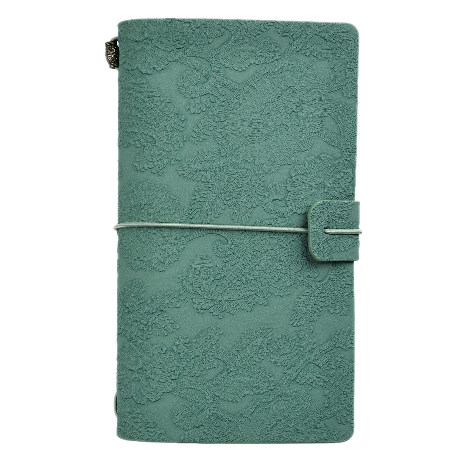 A6 Refillable Planner Leather Travel Journal Notebook-Embossed Pocket Diary for Girls,Women,Mom, Daughter (192 Pages): A6-Green