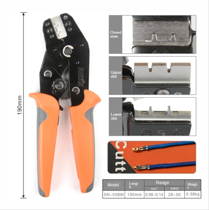 IWISS SN Series Ratchet Crimping tool Dupont XH2.54 ,PH2.0，2510 terminal Crimping Pliers Electrical tools SN-11011/02C/28B/48B