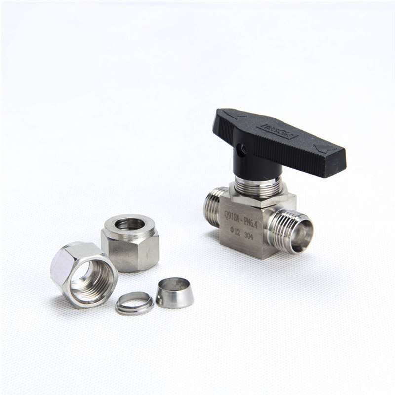 Stainless Steel 304 PARKER Mini Ball Valve straight in panel Ball valve