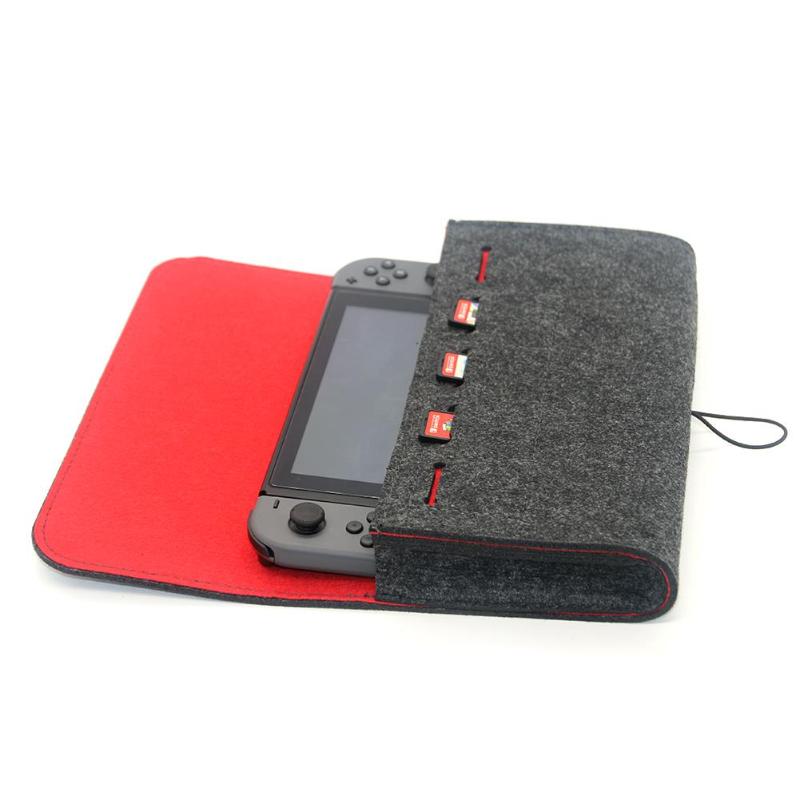Felt Storage Bag Case Carrying Case Compatible with Nintend Switch Console Games and accessories