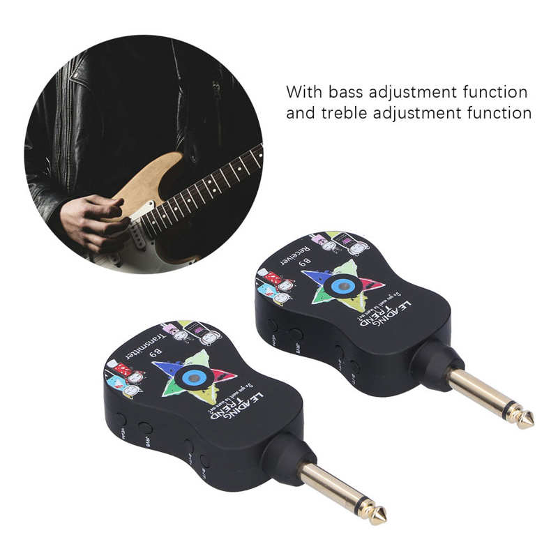 Percussion Instrument Parts Guitar Wireless System Digital Transmitter Receiver With Reverb Treble Bass Sdjustment B9