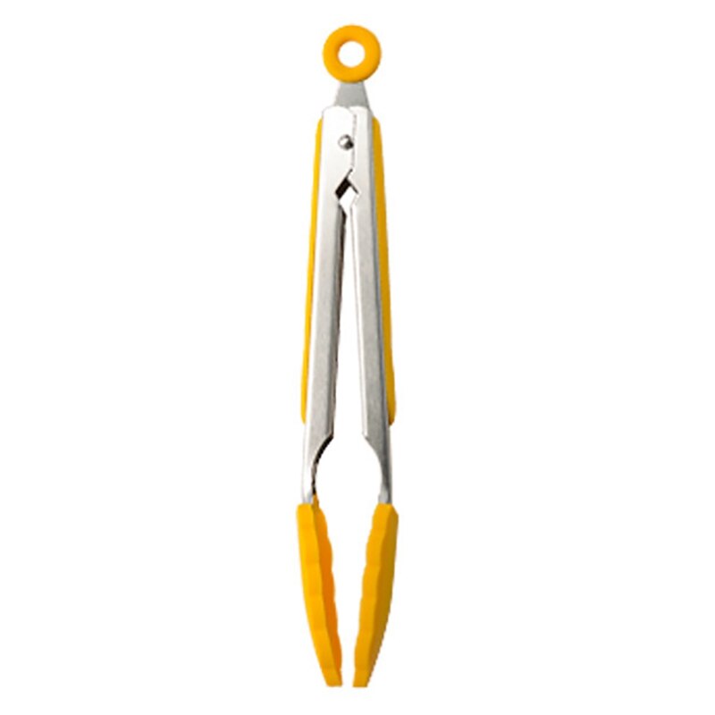 Spatule en Silicone jaune résistant à la chaleur, brosse à huile, outil de fouet à œufs, pinces alimentaires, ensembles d'ustensiles de cuisine, accessoires: 7
