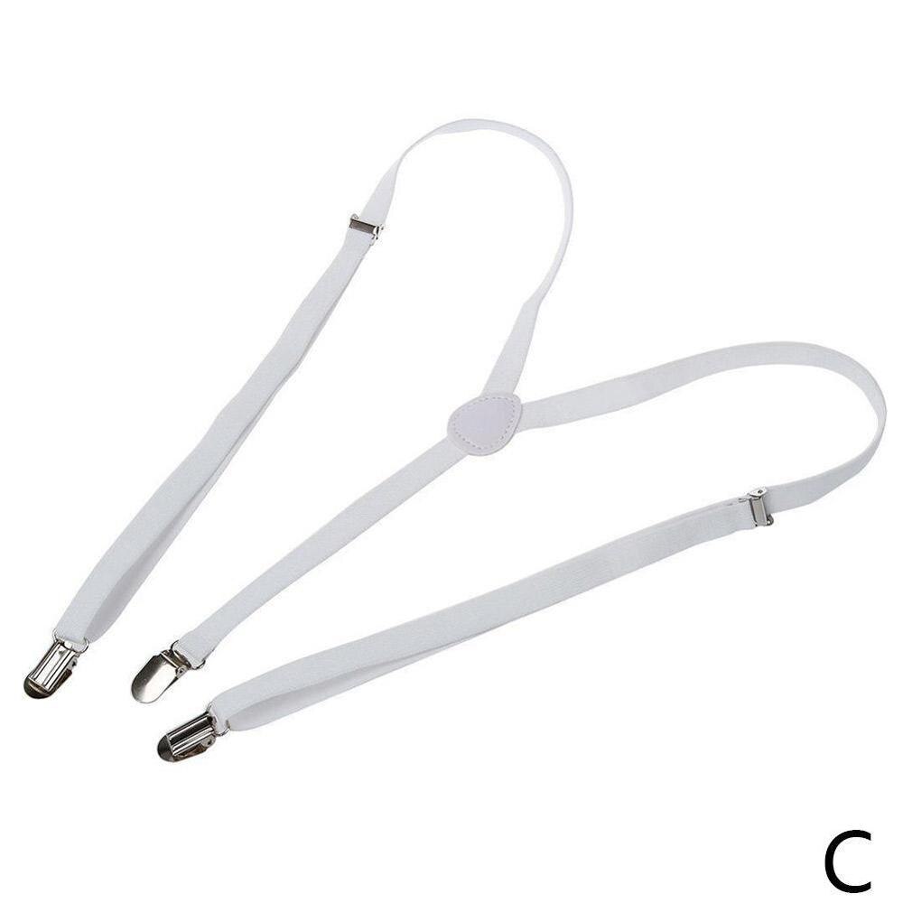 Bretels heren klassieke broek band y rug 120cm casual clips bretels broek man 4 elastische bretels riem retro  p1 p 7: Wit