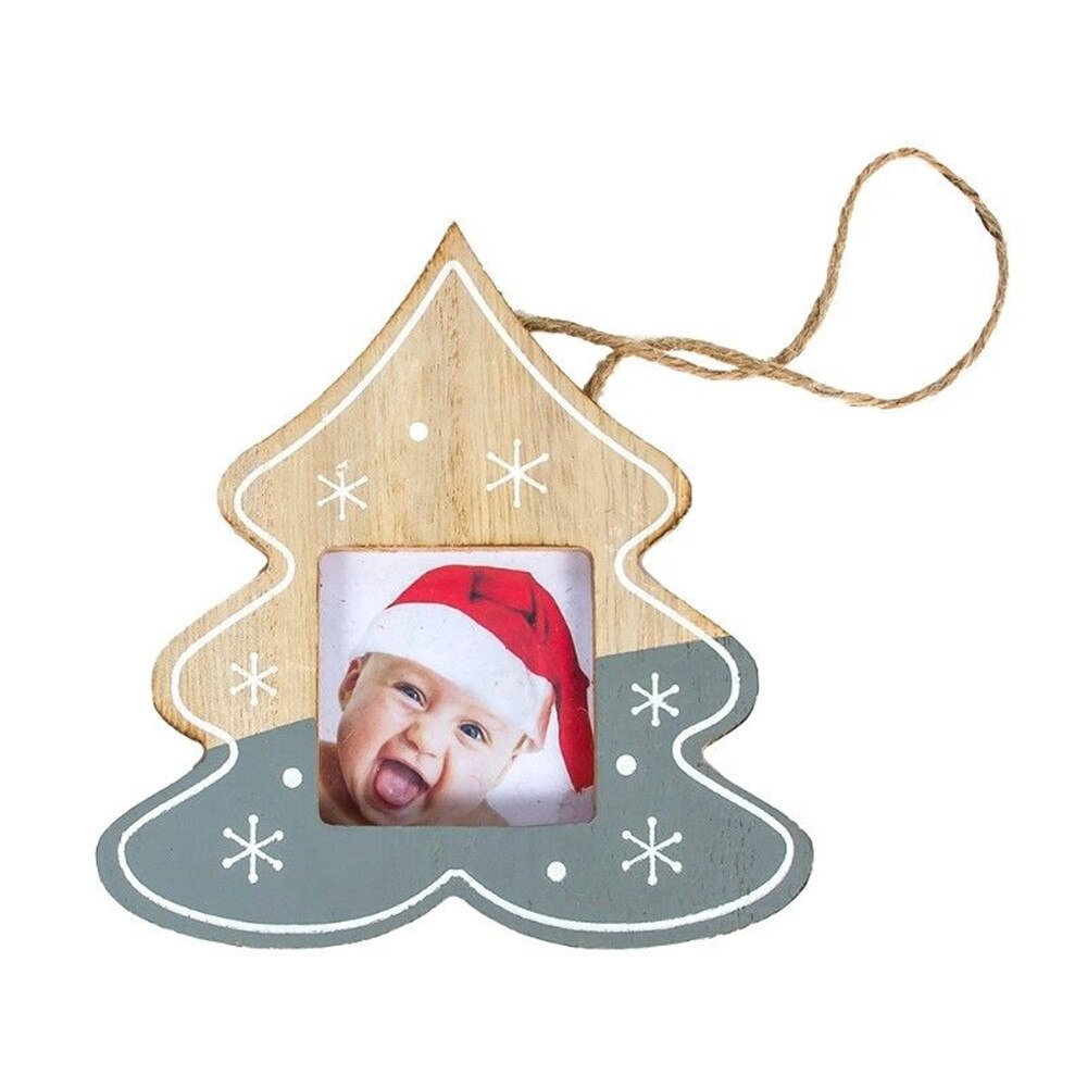 Christmas Tree Wood Photo Frame Pendant Xmas Hanging Pendant Ornament Home Decor: 6