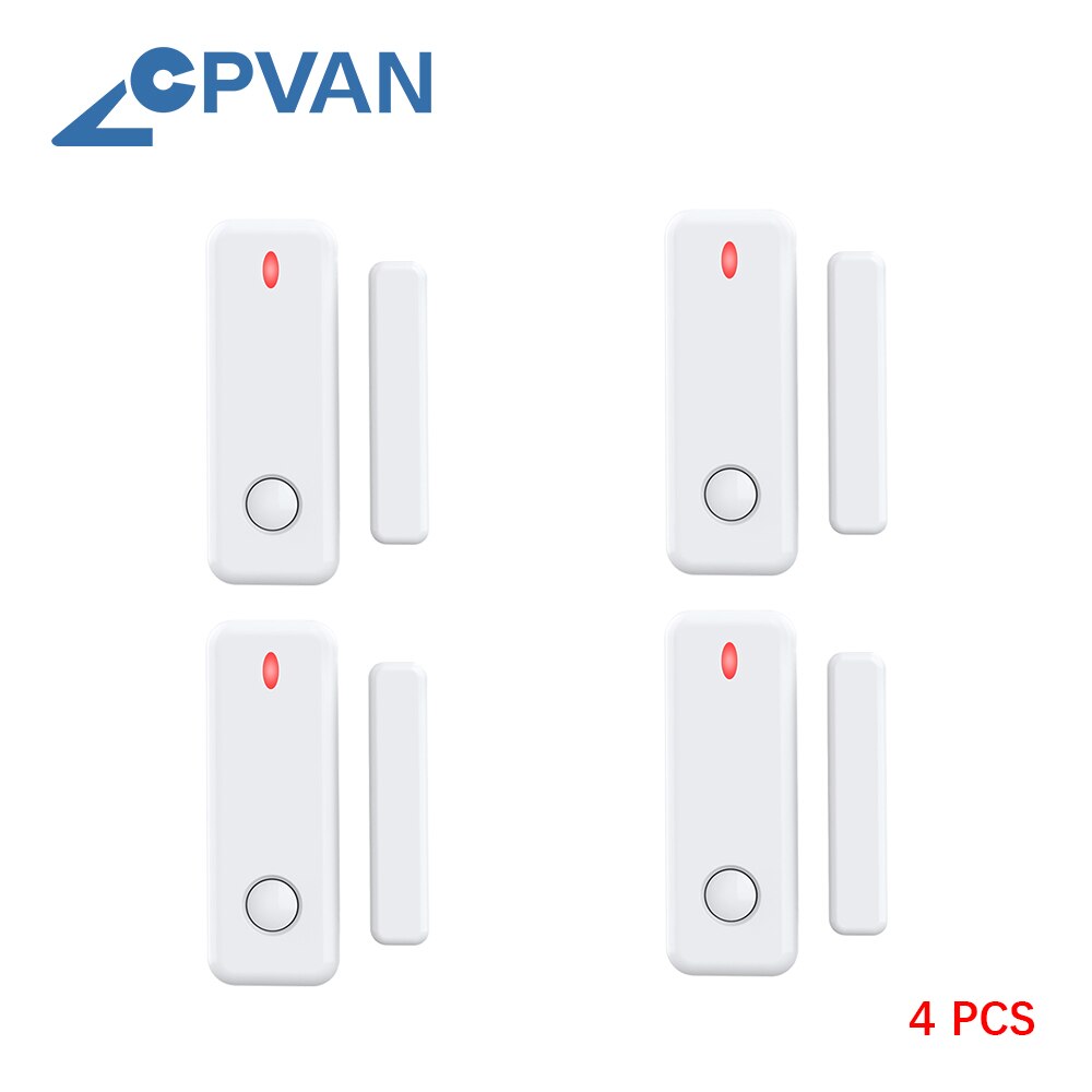 CPVAN Tür Sensor 433mhz Tür Offen/Geschlossen Detektoren Hause Alarm Kompatibel Mit Heimat Sicherheit Alarm System: DS01 X4