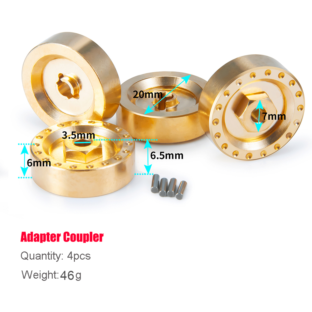 MIBIDAO-cubierta diferencial de latón, nudillo de dirección, adaptador hexagonal, acoplador de peso para Axial SCX24 1/24 RC, piezas de mejora de coche, accesorios: Verde claro