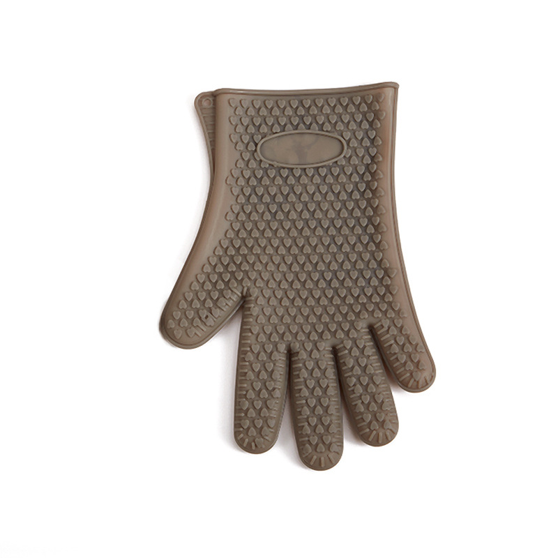 Insulated Anti-scalding Oven Silicone Gloves Can Be Used in Microwave Ovens and Baking Ovens: black