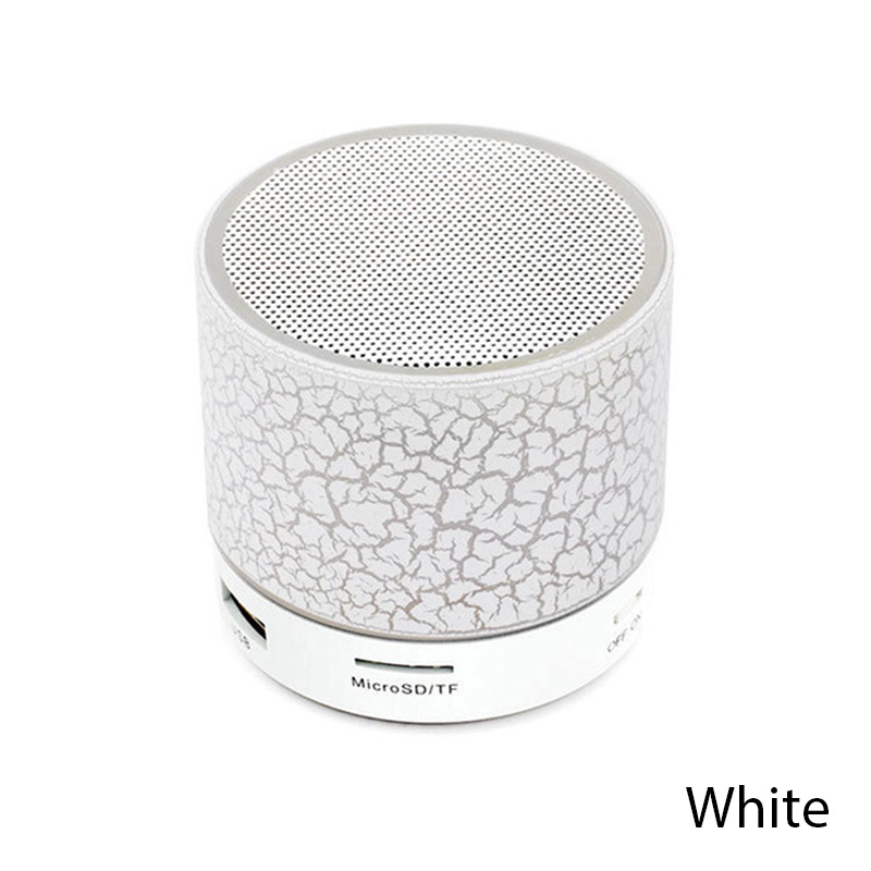 Mini Universal Portable Bluetooth Speaker Wireless Sound Box Small Crack LED TF Card USB Stereo Subwoofer With Buttons: white