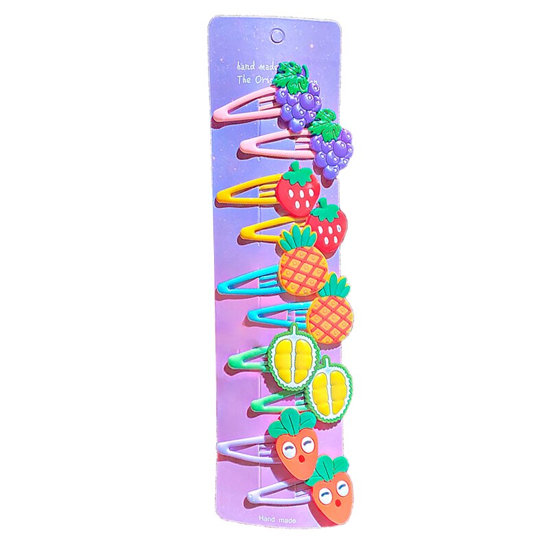 2021 nuovo 10 pz/impostato simpatico cartone animato neonata accessori per capelli bambini arcobaleno gelato clip di capelli forcine fasce per capelli regali per ragazze: 08