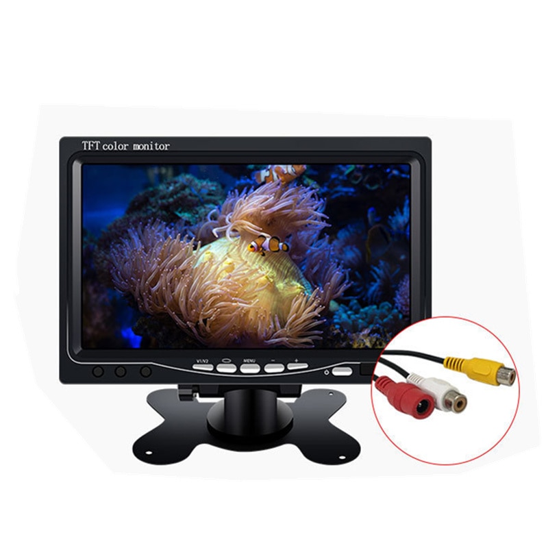 7 inch desktop monitor LCD 2ch video input DC 12 V return headrest monitor