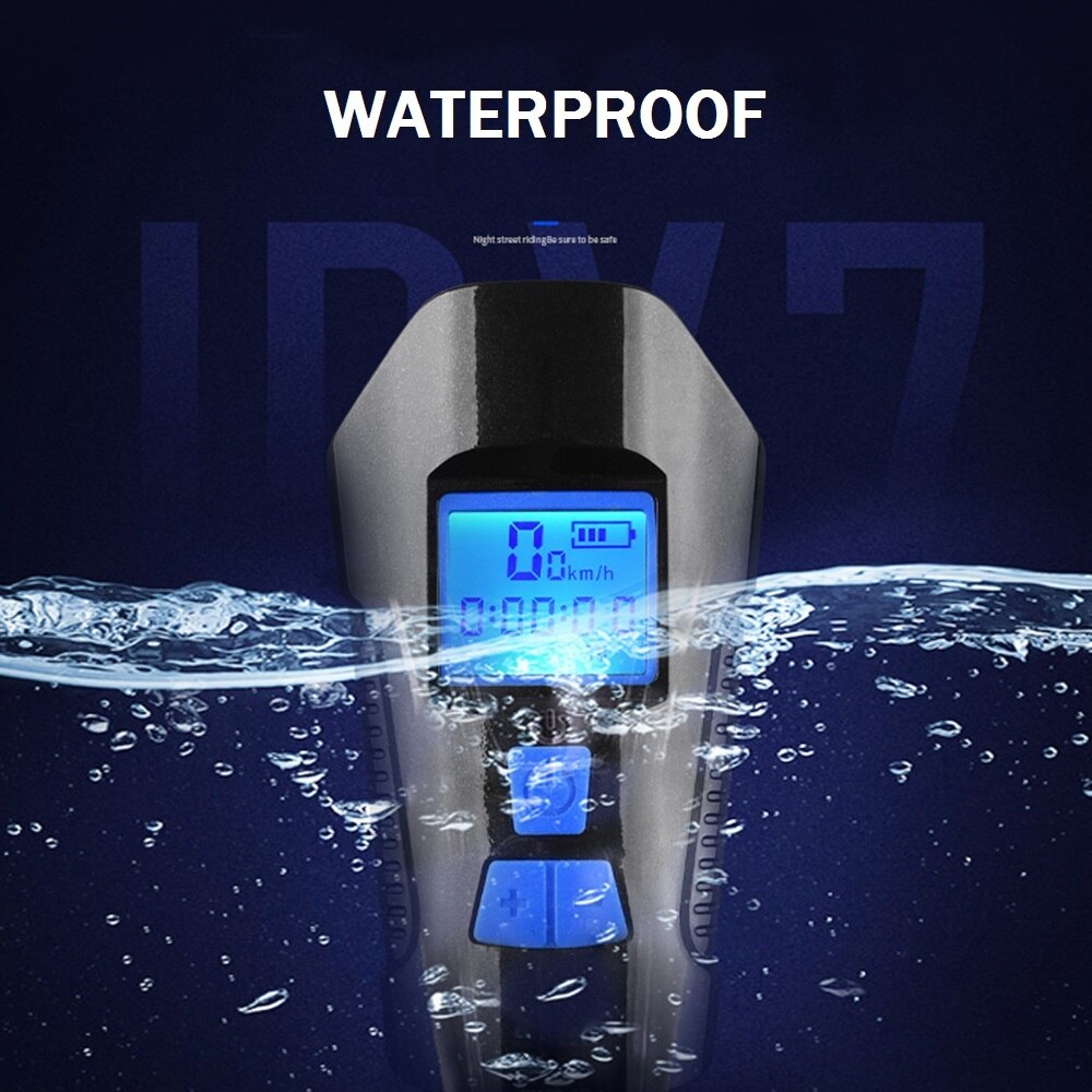 Bicycle Light Computer Speedometer Lights USB Rechargeable Bike Front Light Flashlight LED Warning Cycling Portable Light