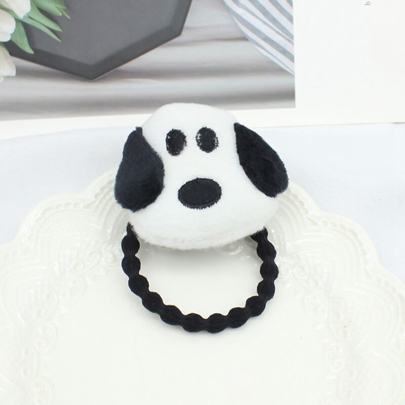 Coletero grande de dibujos animados en 3D para mujer y niña, juguete de felpa de animales, junta de bambú, banda de goma, soporte decorativo para fotos