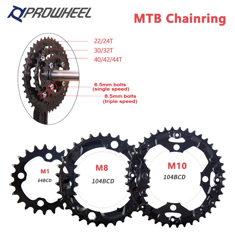 Mtb pyörä 104/96/64 bcd ketjurengas 22/24/30/32/40/42/44t kaksinkertainen/kolminopeuksinen ketjurengas 2 x 10v 3 x 10s ketjupyörä shimano-kammelle