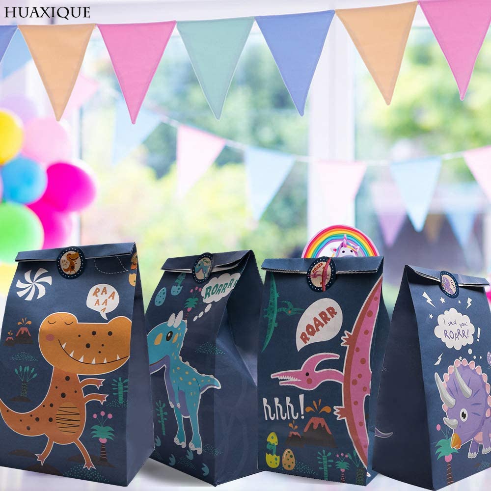 Dinosaurus feest bedankjes zakjes papier dino patroon snoepzak kinder verjaardag goody bag babyshower feestbenodigdheden