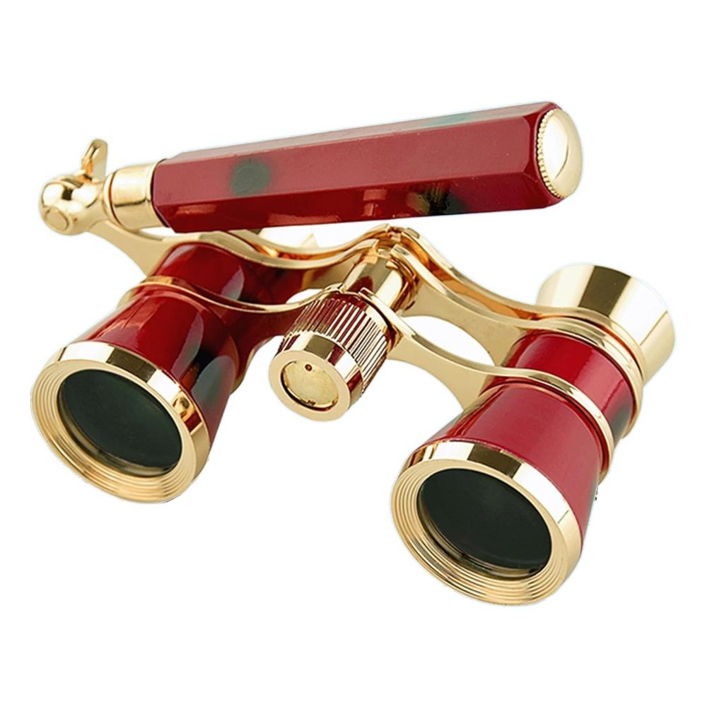 Optical BK9 Opera Glasses Lightweight Compact 3X Musical Concert Telescope Adjustable Handle Extendable Pocket Binoculars Women: Gold