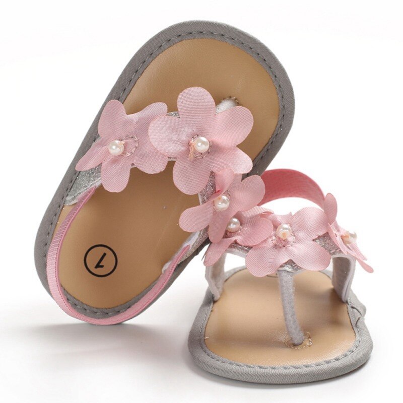 Bloemen Prinses Sandalen Platte Romeinse Antislip Soft Sole Sneakers Pasgeboren Baby Schoenen 0-18M Baby meisjes Schoenen