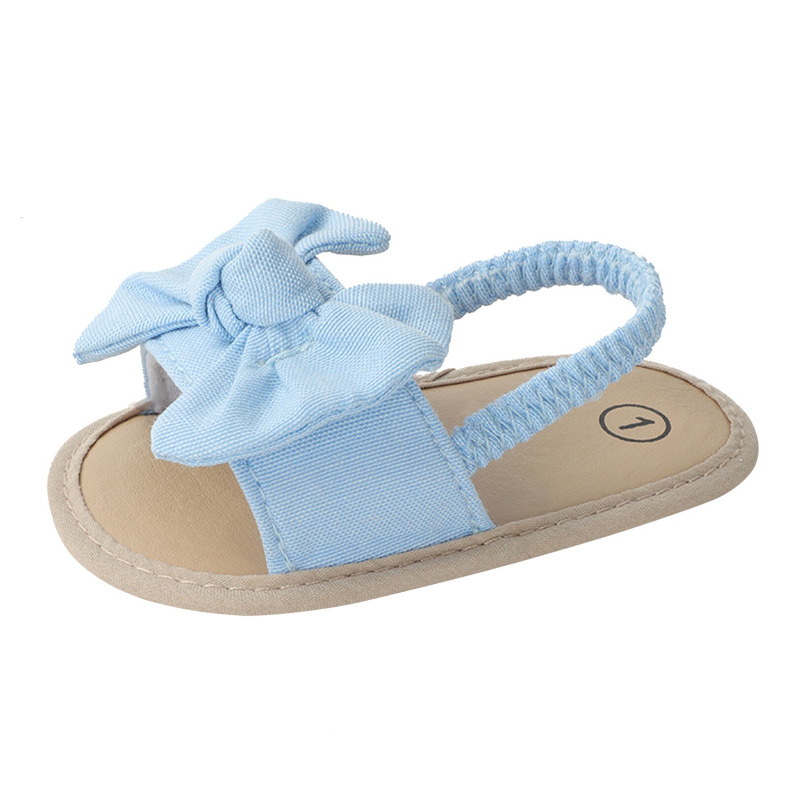 20216-18M Sandales D'été Enfants Enfant En Bas Âge Bébé Filles Vêtements Arc Solide Chaussures De Plage Sandales Prewalker Bébé Chaussures Décontractées: Blue / 0-6 Months