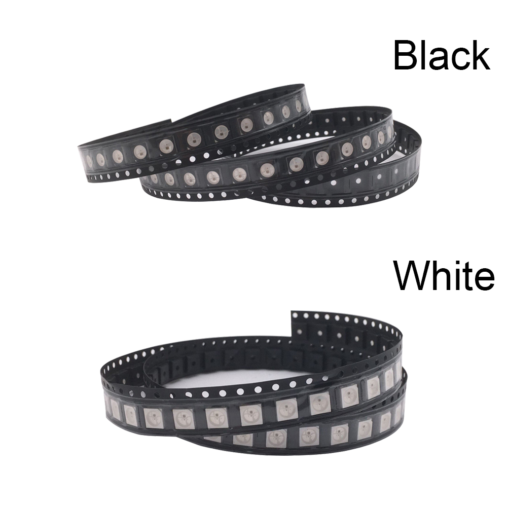Puce LED RGB WS2812 1000, 10 à 5050 pièces, adressable individuellement, puces intelligentes Pixels, noir/blanc, PCB, DC5V