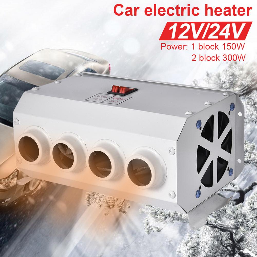 300W efficace Auto voiture chauffage chauffage dégivreur 12V /24V 4 trous voiture électrique ventilateur chauffage pare-brise dégivreur désembueur