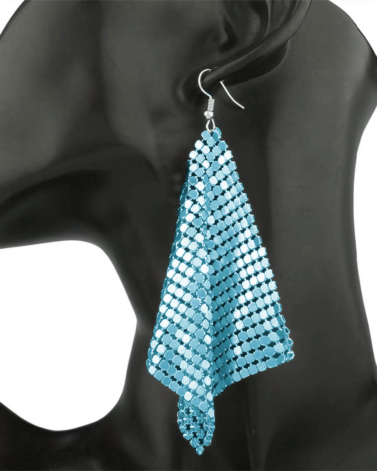 Glanzende Metalen Pailletten Oorbellen Voor Vrouwen Mode Kwastje Geometrische Lange Stijl Earring Verklaring Sieraden Meisjes Wedding Party: Rhodium Plated