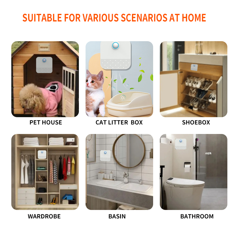 Purificador inteligente de olores para gatos, caja de arena desodorizante recargable de 2022 mAh, limpiador de aire para perros, desodorización de mascotas, 4000