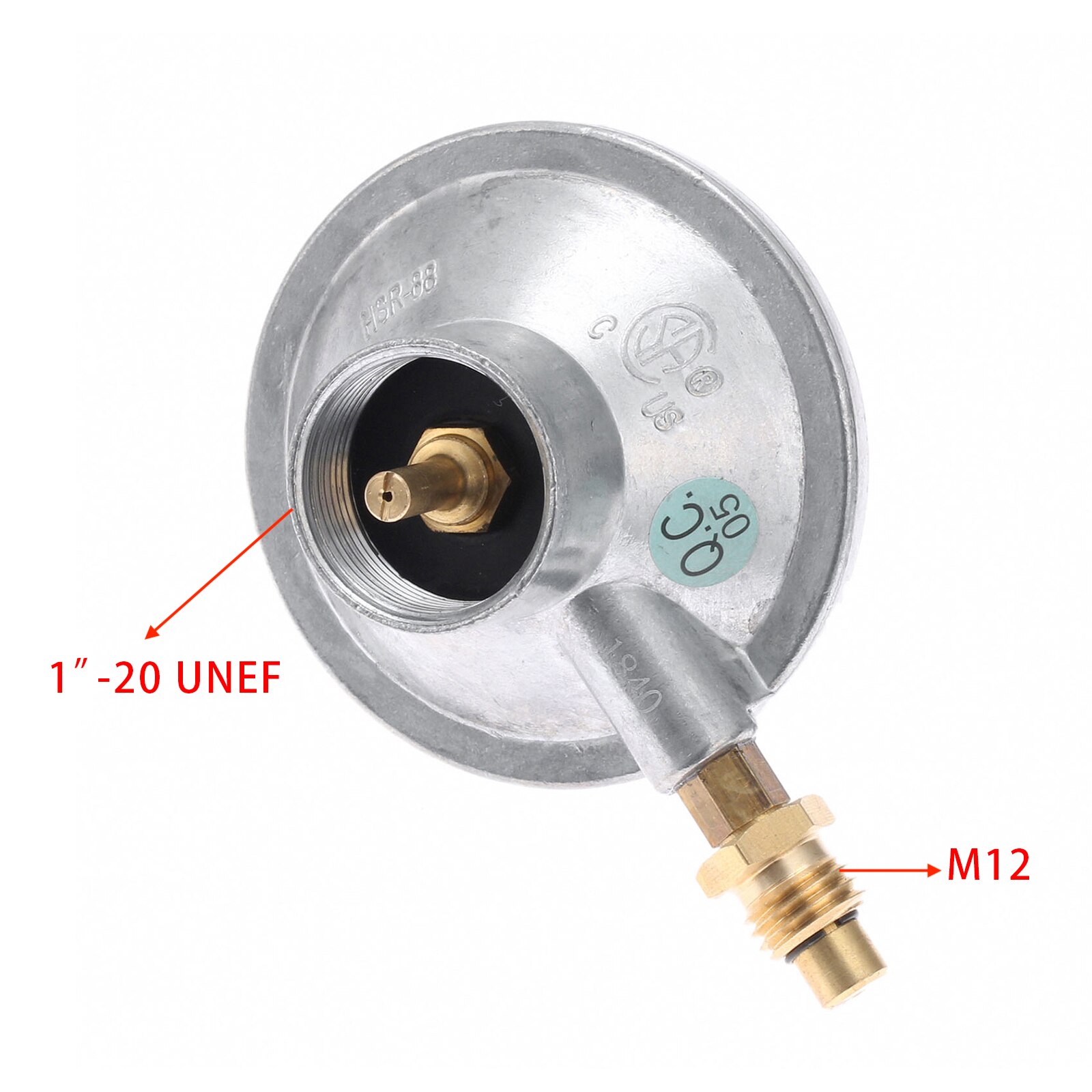 Propane Low Pressure Gas Regulator Valve Adjustable Control Kit Male M12*1 Thread With 0.7mm Nozzle Outlet 1 Inch-20 UNEF Inlet