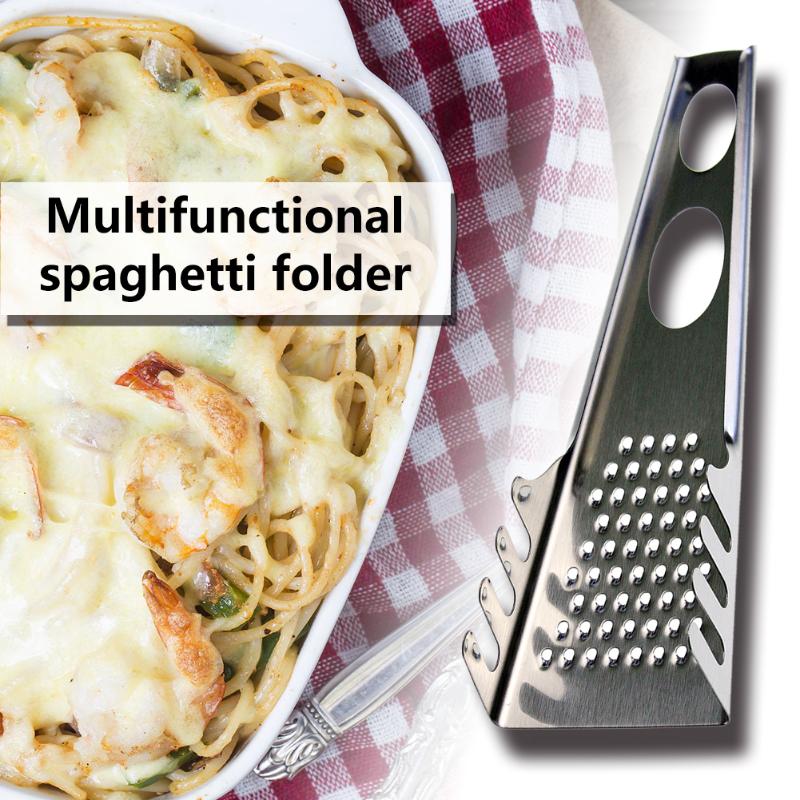Kaasrasp van roestvrij staal met lange steel, multifunctionele spaghettilepel, kaasrasp van roestvrij staal, keukengadgets