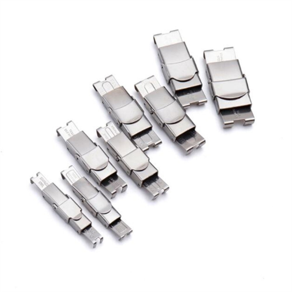 10 Stücke Edelstahl Verschluss crimpen Haken Leder Verschlüsse Verschluss Schnalle Für DIY Armbinde Schmuck Machen Anschlüsse Zubehör