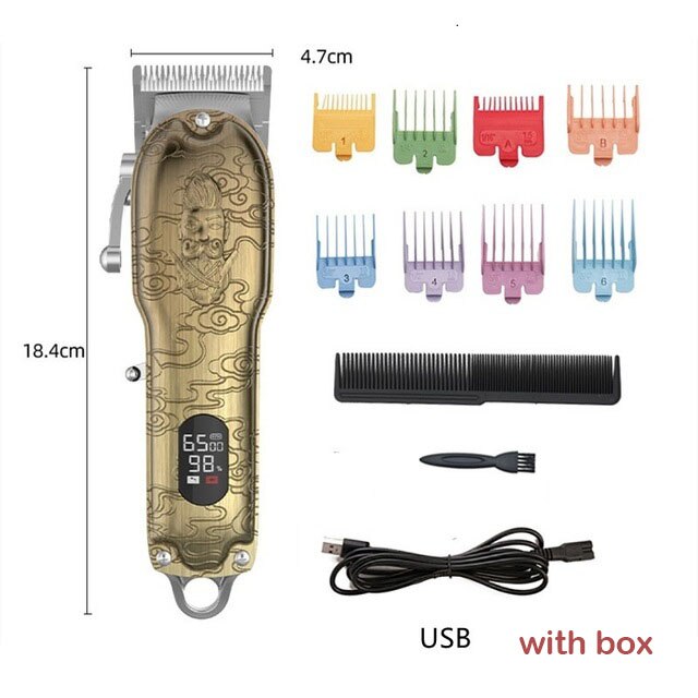 Cordless hair trimmer barber clippers for men beard shaver salon T blade outliner Electric Hair Cutting Machine USB rechargeable: Green