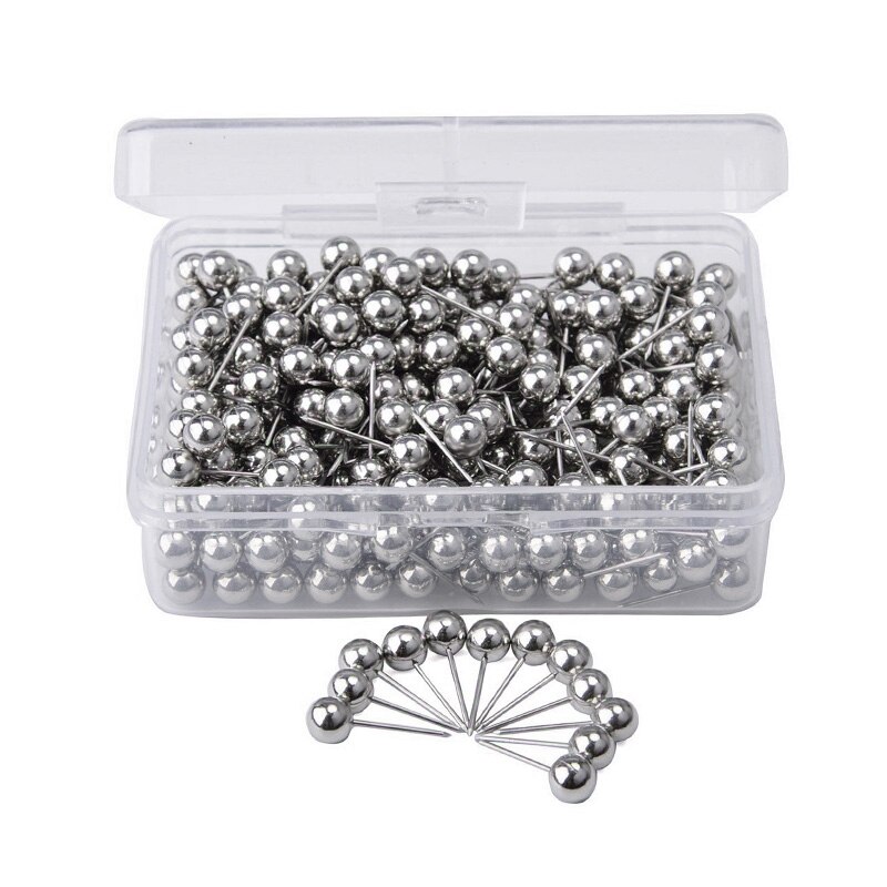 Punaises de carte, avec tête ronde en plastique de 1/ 5 pouce et pointe en acier, 400 pièces: WHITE