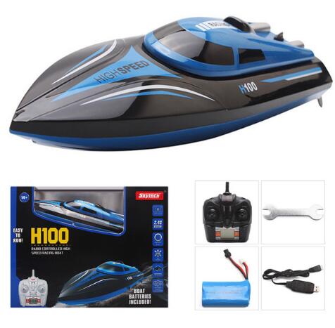Upgraded 2.4GHz 4CH Remote Control RC High Speed Boat Skytech H100 Racing Speed Boat With LCD Screen Toys For Kids Children