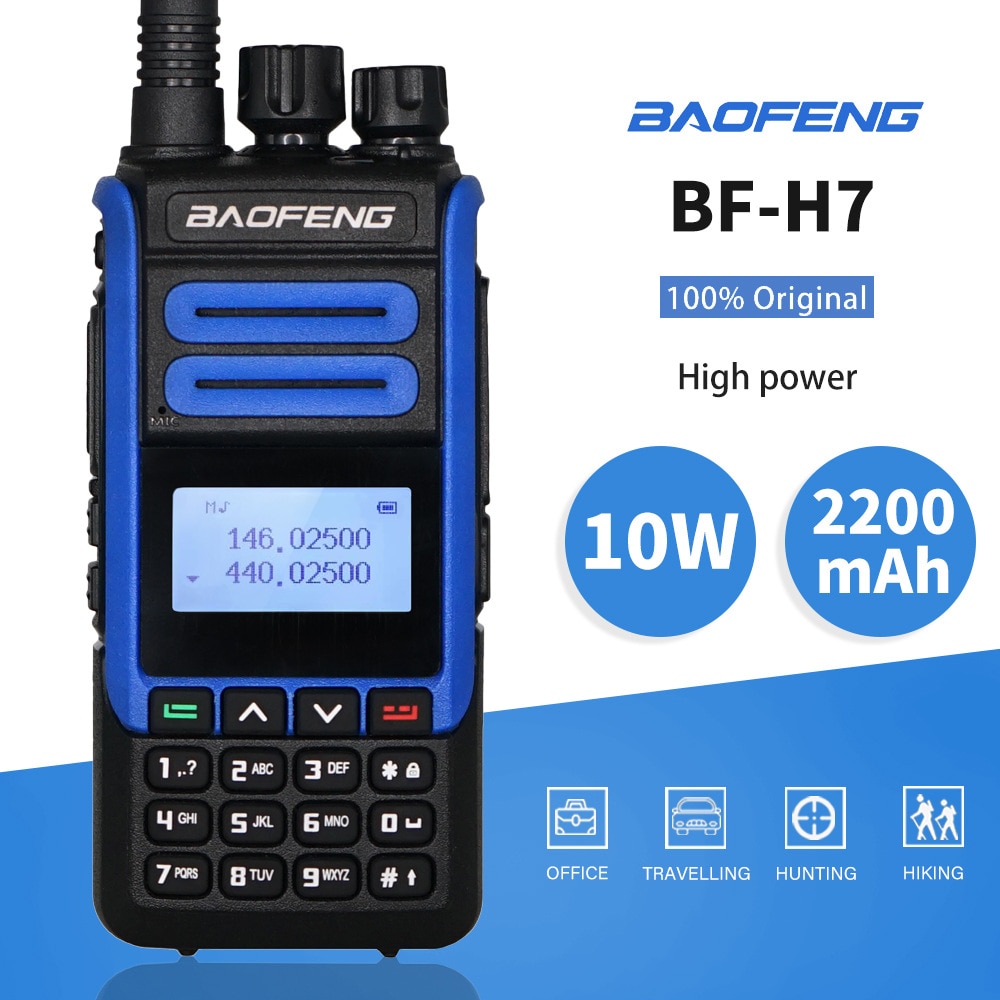 baofengトランシーバーBF-H7 10 ワット 20 キロポータブル 128CH cbアマチュア無線fmトランシーバデュアルバンド双方向ラジオbf H7 トランスミッタ