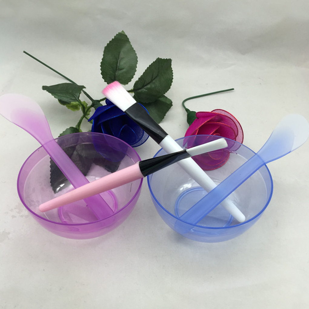 Draagbare plastic gezichtskom, kwastenset, mengen, aanbrengen van gezichtsverzorging, make-up, gereedschap, kit, willekeurige kleur