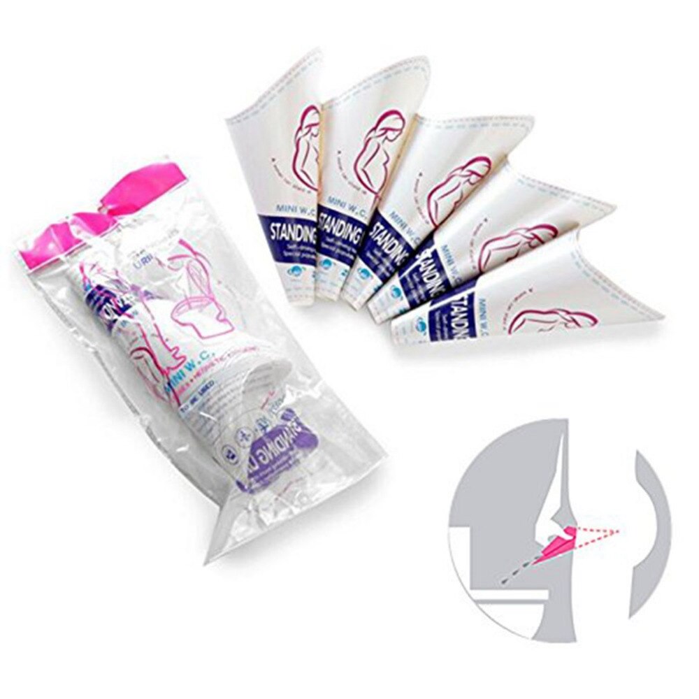 Urinoir en papier pour femmes | 10 pièces/ensemble urinoir de plein air voyage Camping, Portable urinoir féminin dispositif d'urinoir en papier, support et pichet