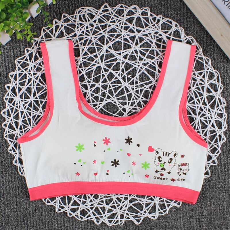 fjøs utviklings-bh, ren bomull, behagelig, pustende, ingen stålring, avtakbar pute, jentebh: 1