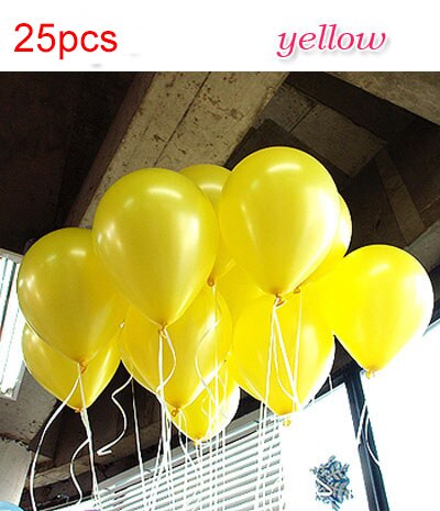 25 stks/partij Party Bruiloft Decoratie Multicolor roze witte Ballon Verdikking Peer Impulsen Gelukkige Verjaardag Feestartikelen Ballonnen: Yellow