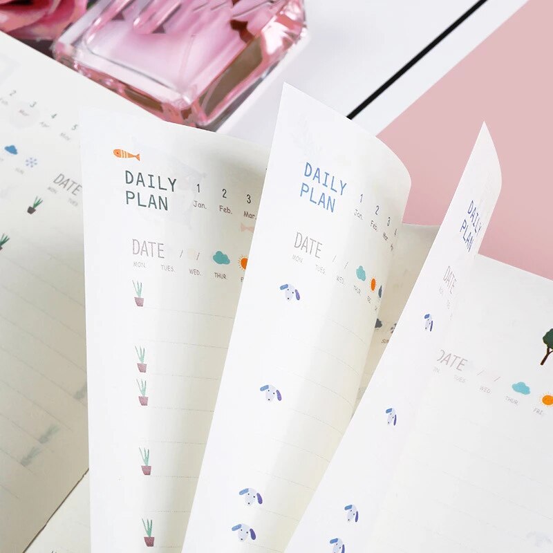 Notebook Kawaii Stationery Diary Notebook School Office Notebook 365 Days Yearly Monthly Daily Planner Organizer