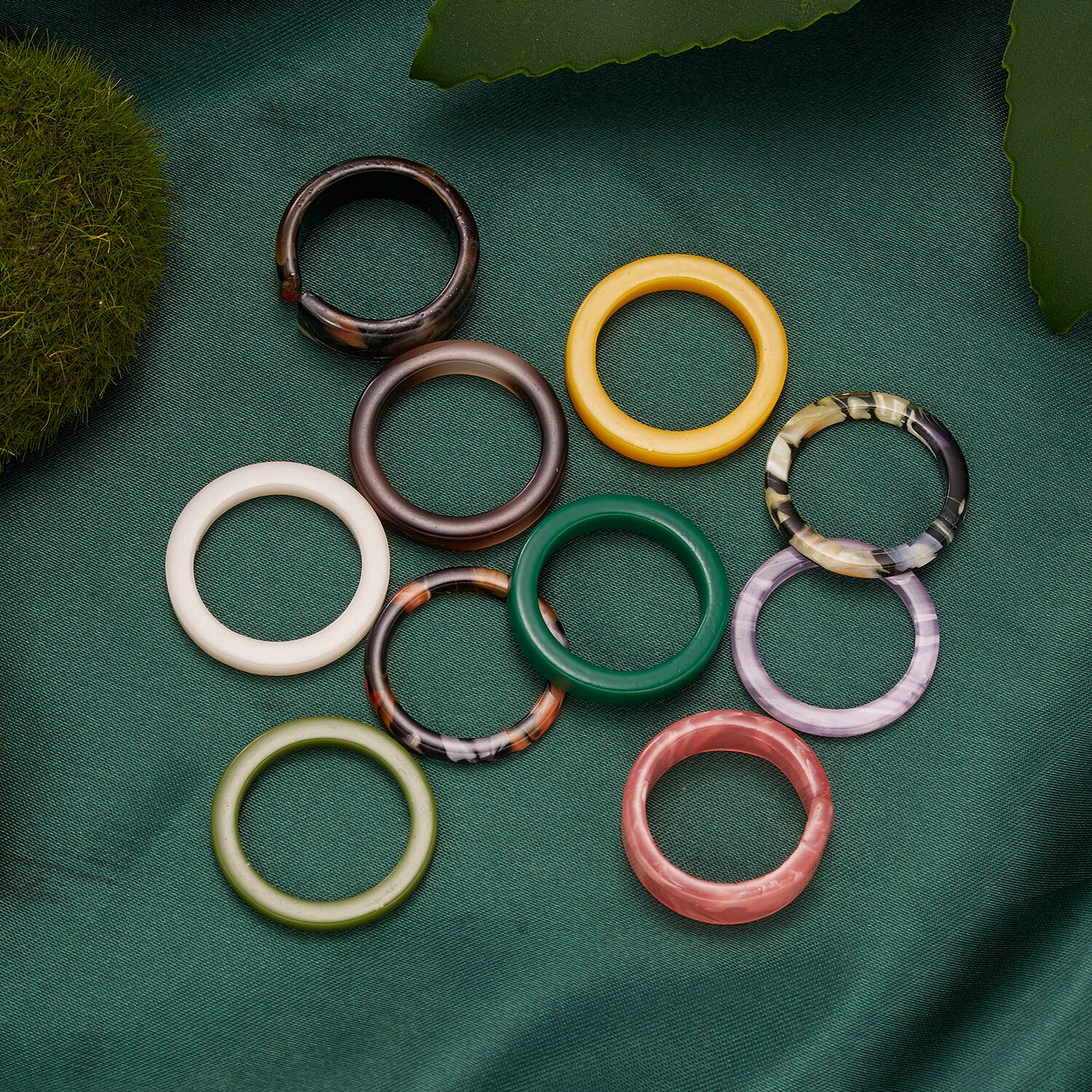 Koreaanse Chic Acetaat Gezamenlijke Ringen Minimalistische Kleurrijke Acryl Hars Dunne Ringen Voor Vrouwen Trendy Sieraden Party