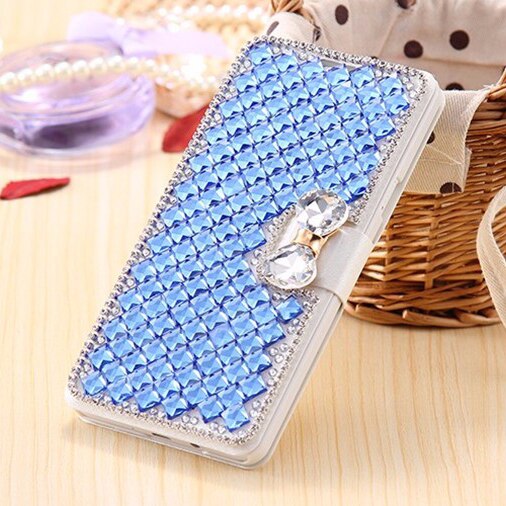 Diamond Flip Leather Case For Huawei P Smart Cover Luxury Wallet Silicone Cover For Huawei Nova Lite 3 Plus Rhinestone Case: For P Smart 2020 / Light Blue