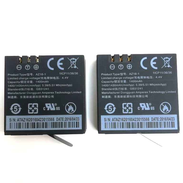 Original para Xiaomi YI 4K batería AZ16-1 USB LCD Dual cargador acción Cámara 2 4k + Lite accesorios 1400mAh batería recargable