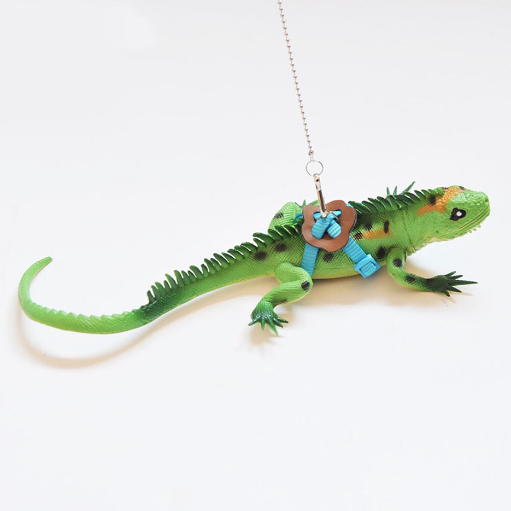 Justerbar skægdrage krybdyr firben gecko critters sele snor holde tov 7 farve: Blå