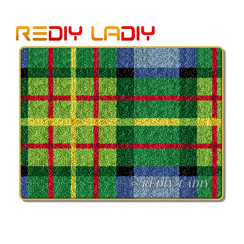 Latch Hook Kits Make Your Own Rug Rainbow Strip Crocheting Cushion DIY Carpet Rug Set Acrylic Yarn Printed Canvas Hobby &amp; Crafts: ZD345