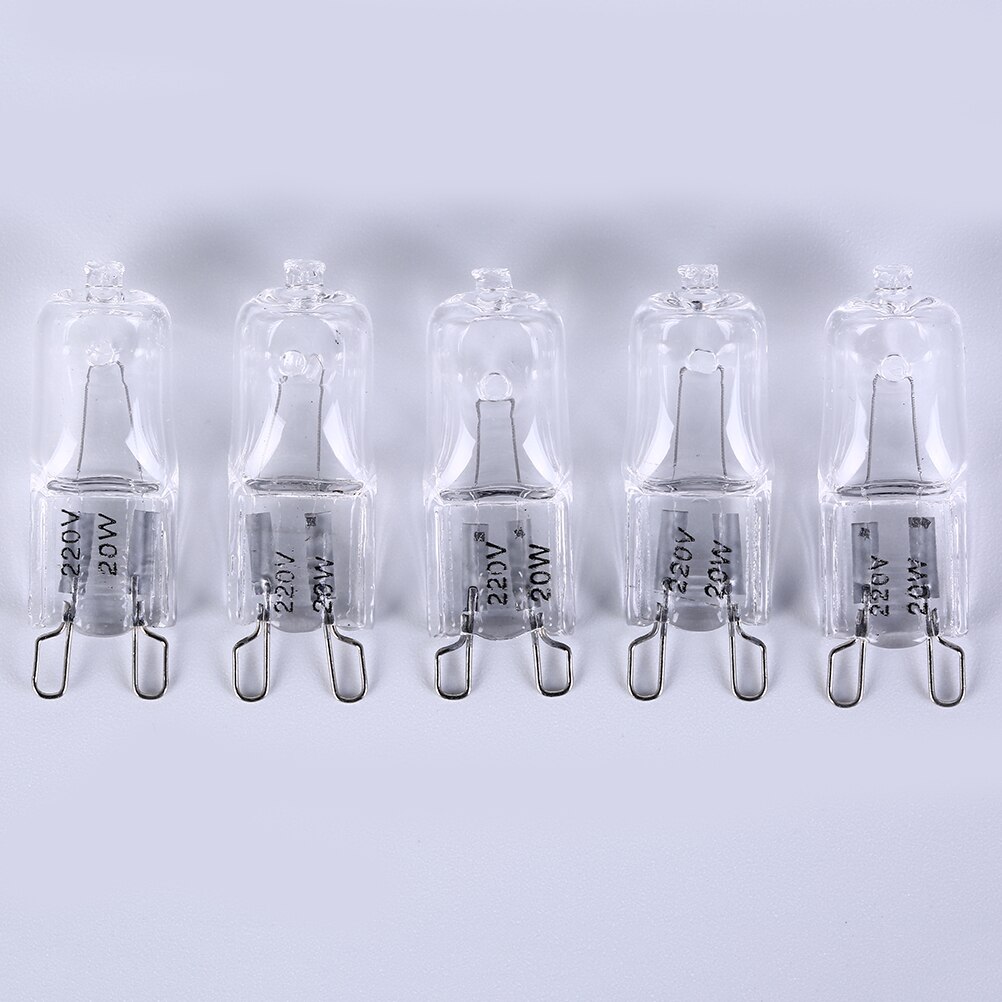 5 st / part dimbar  g9 halogenlampa 20w/40w/60w 220v 2900k varmvit för vägglampa klart glas med en inre låda