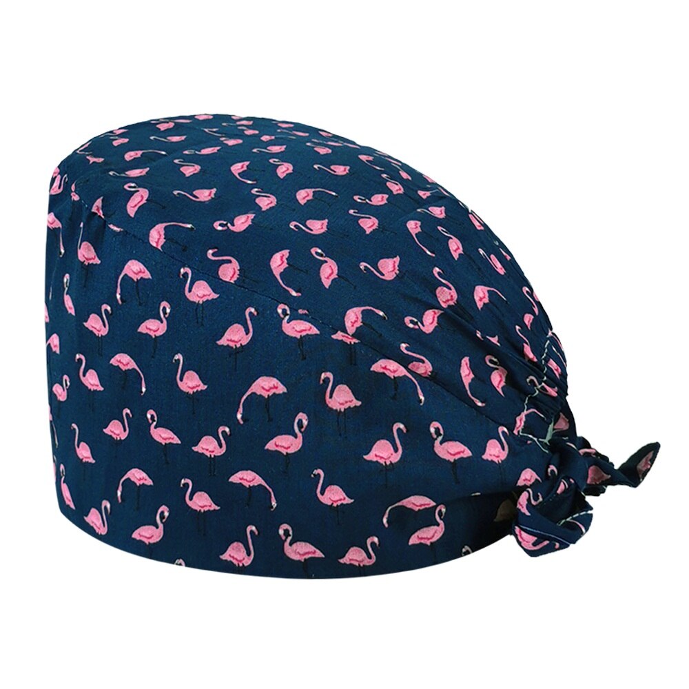 pure cotton cartoon print nurse cap operating room unisex work cap hospital nursing scrub cap: 22048